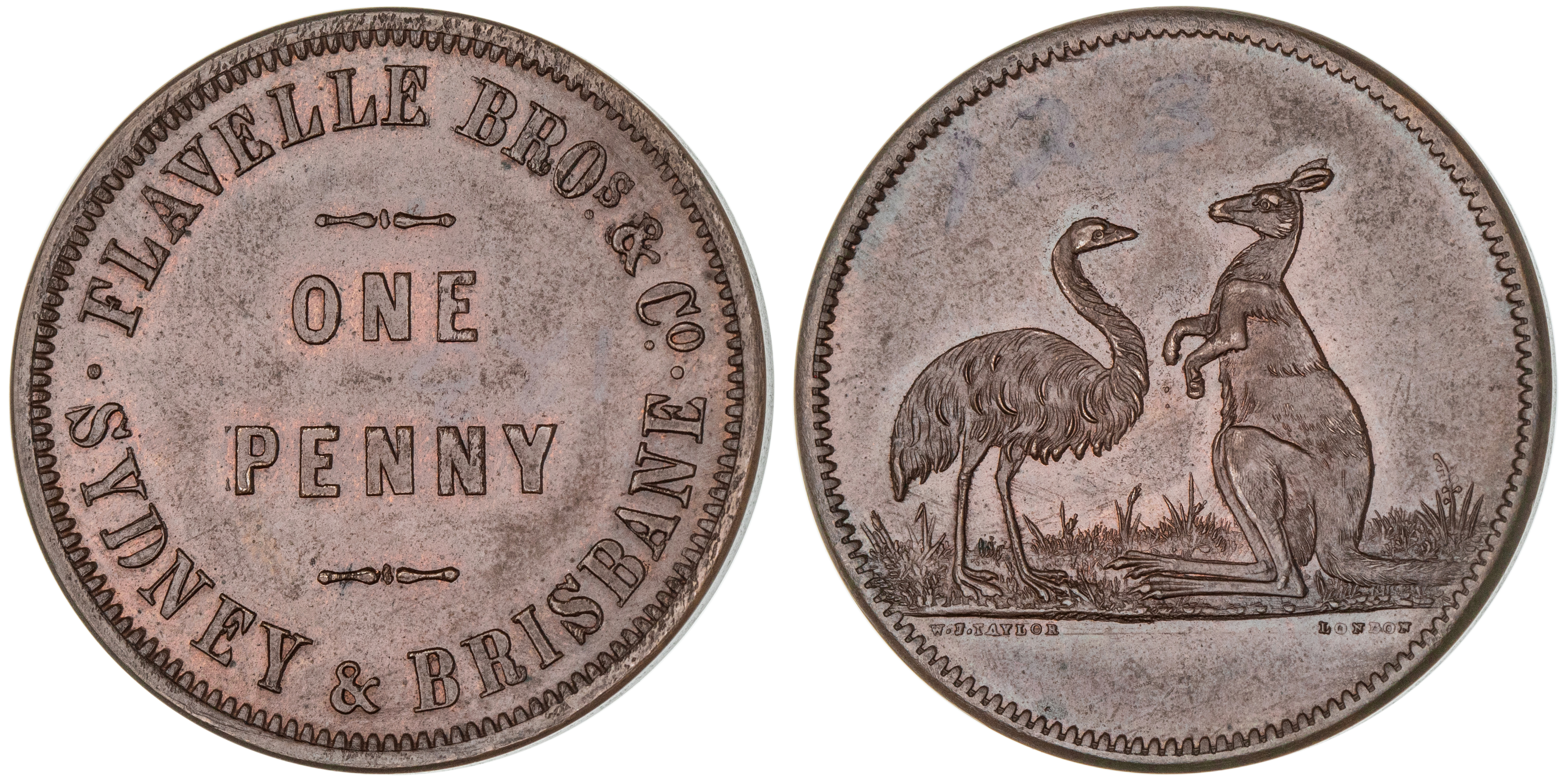 Brisbane, Queensland, Flavelle Bros, Penny, ND, UNC