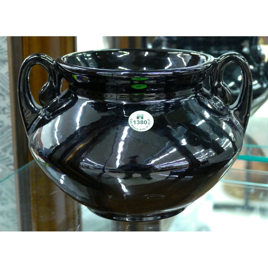 Roseville Rosecraft Black Pottery Rose Bowl 5''x8'' (PH)
