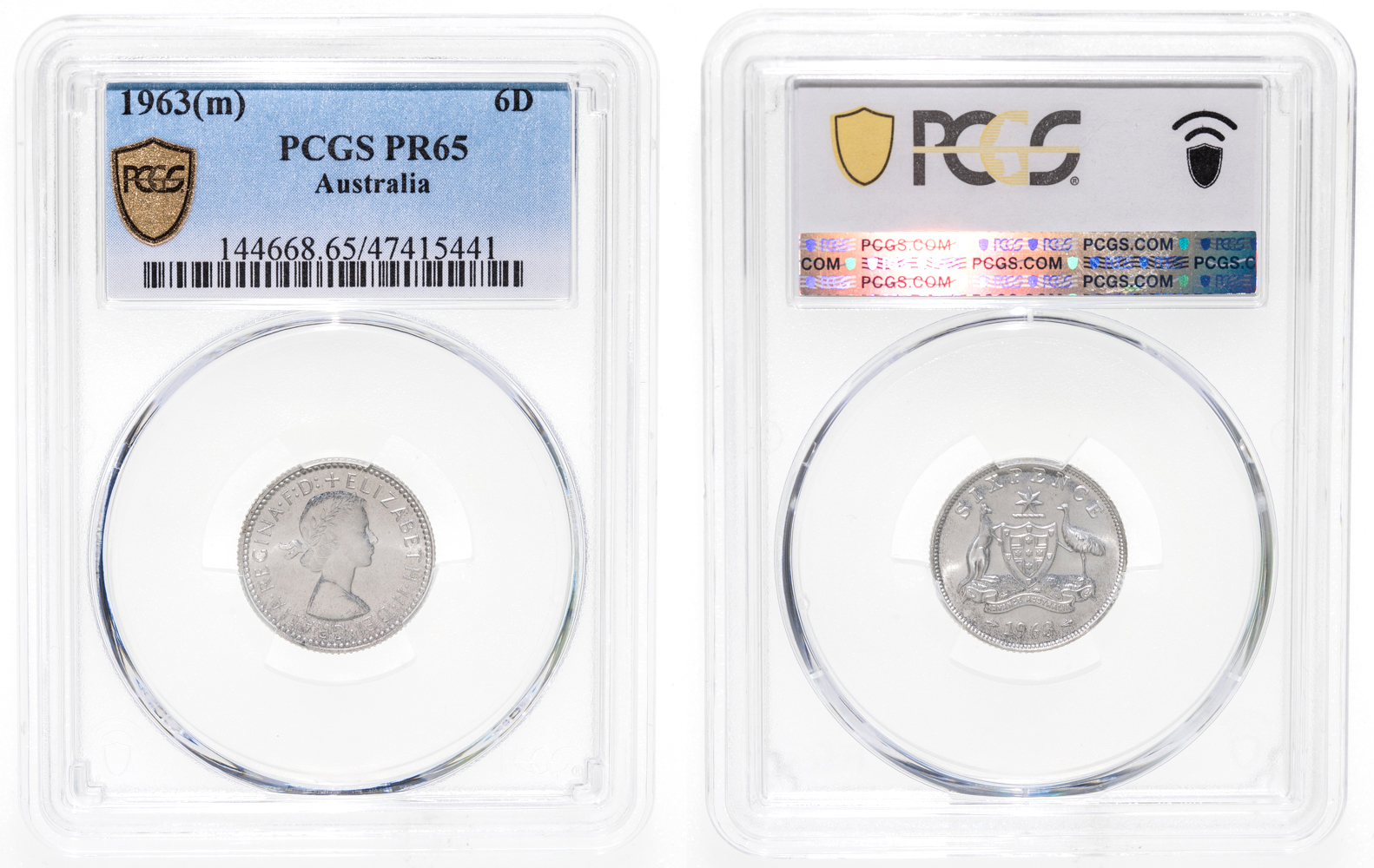 Elizabeth II, Sixpence, 1963, PR 65
