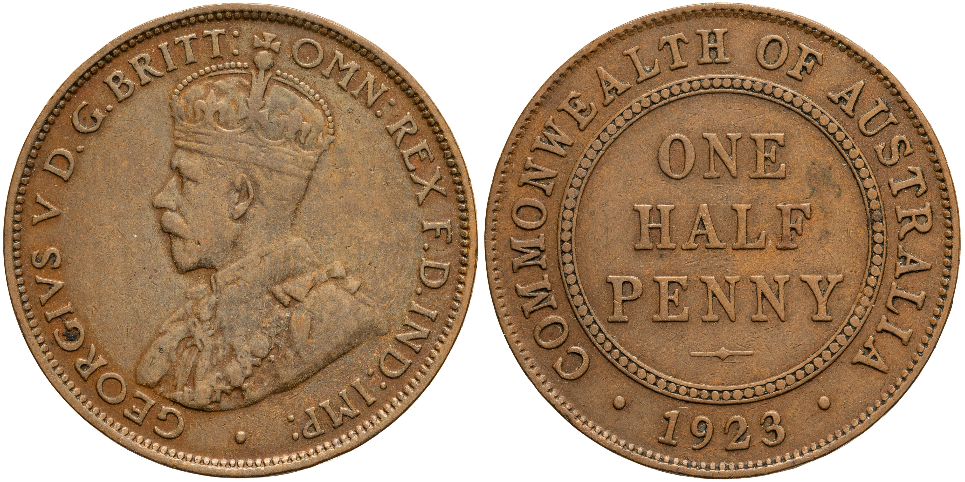 George V, Halfpenny, 1923, aVF