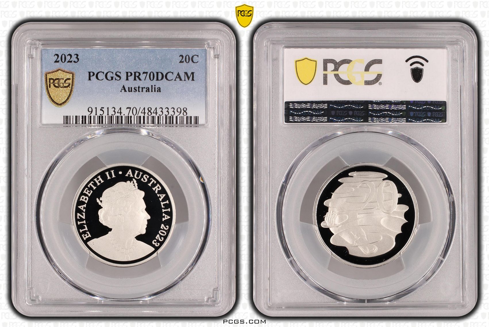 Elizabeth II, Twenty Cent, 2023, PCGS PR70DCAM