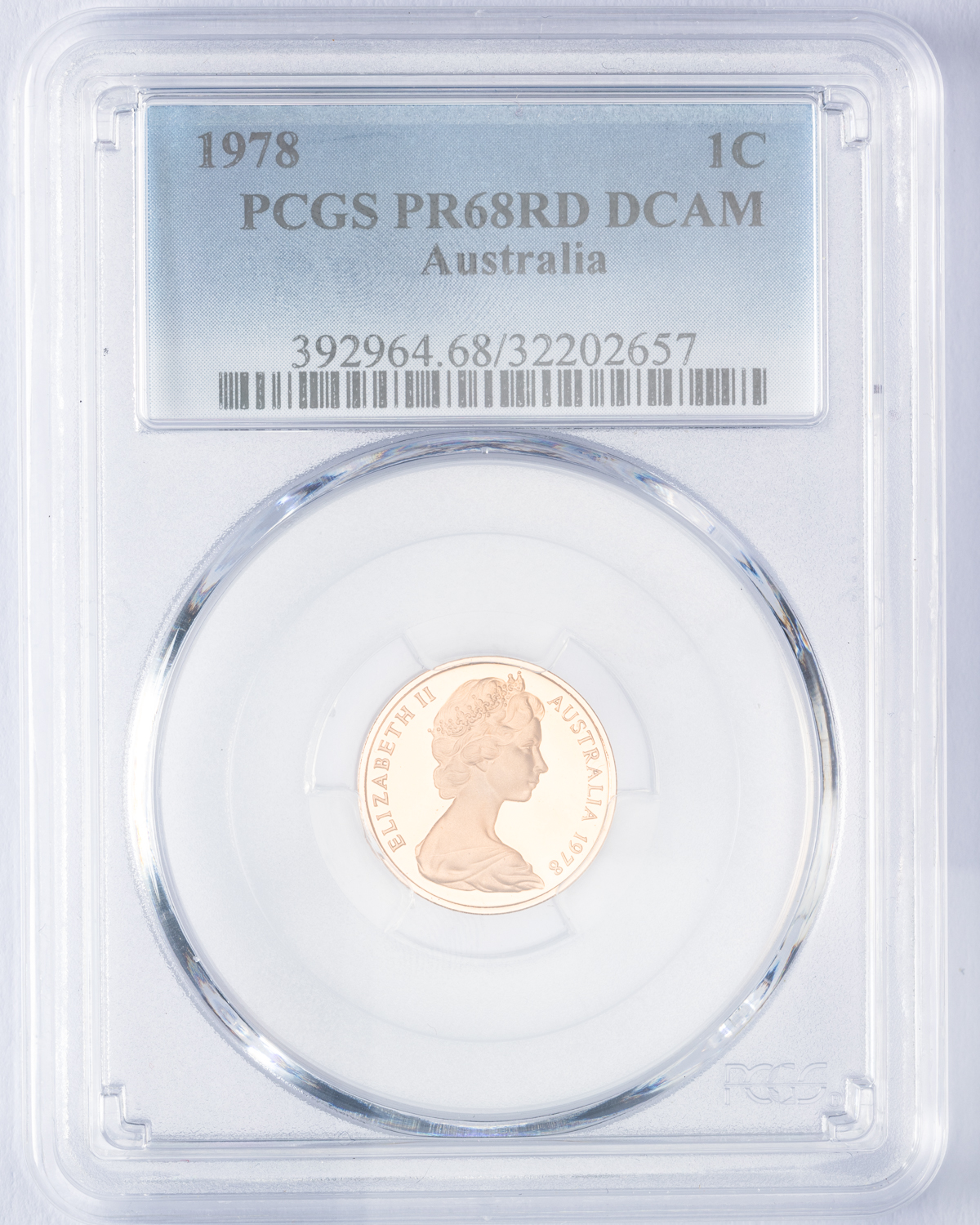 Elizabeth II, One Cent, 1978, PCGS PR68DCAM
