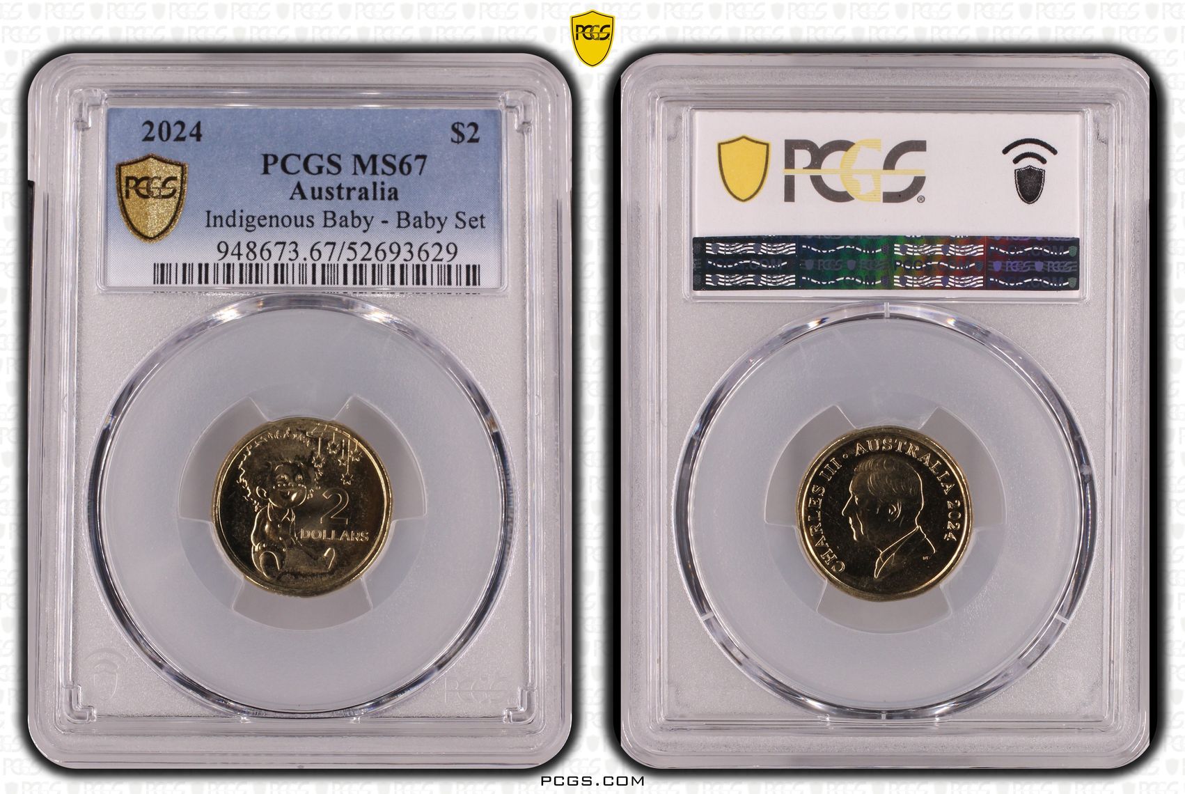 Indigenous Baby - Baby Set, Two Dollar, 2024, PCGS MS67
