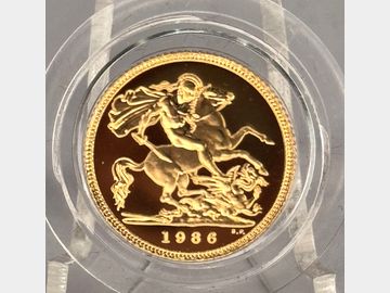 1986 ELIZABETH II PROOF GOLD HALF SOVEREIGN