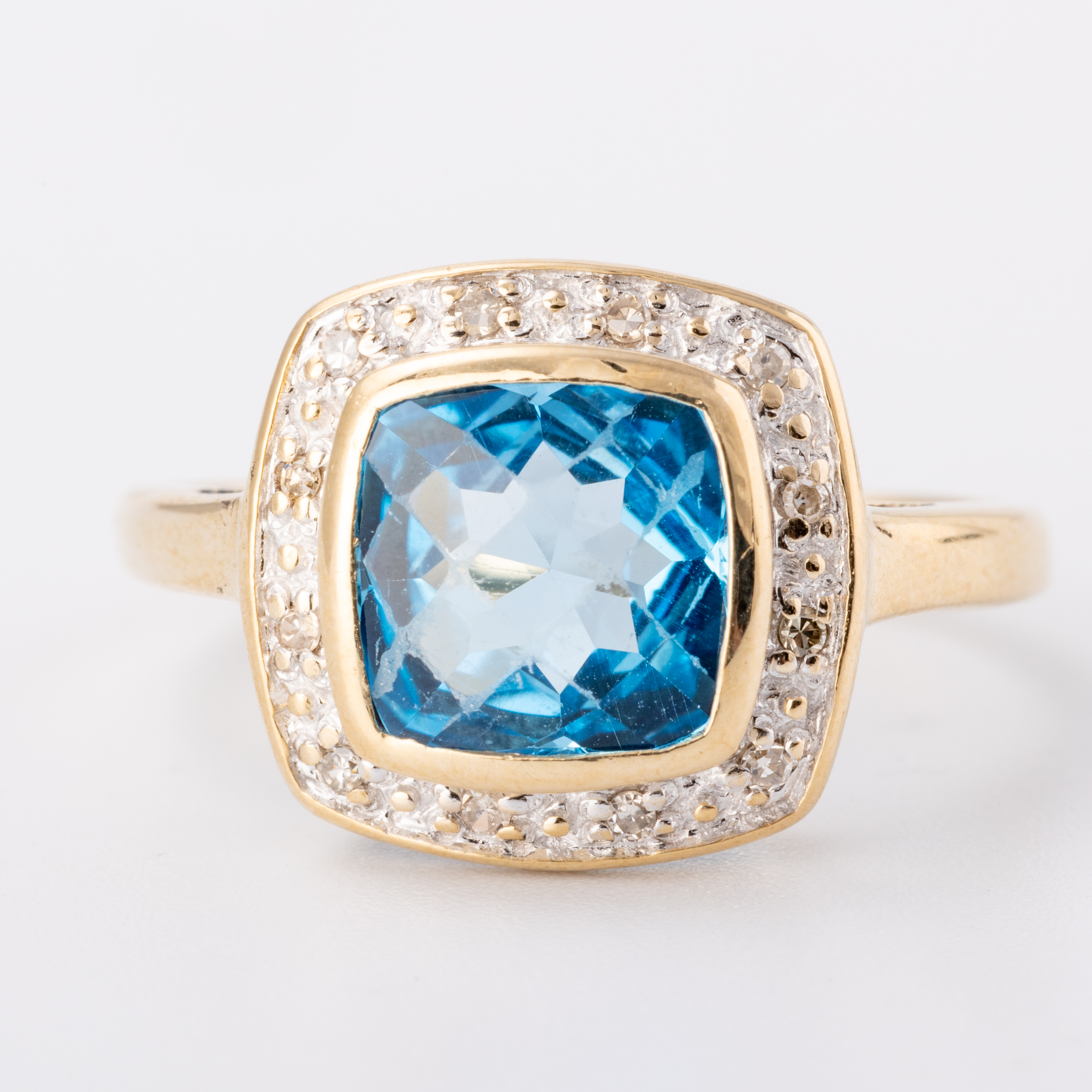 Topaz & Diamond 9ct Gold Ring