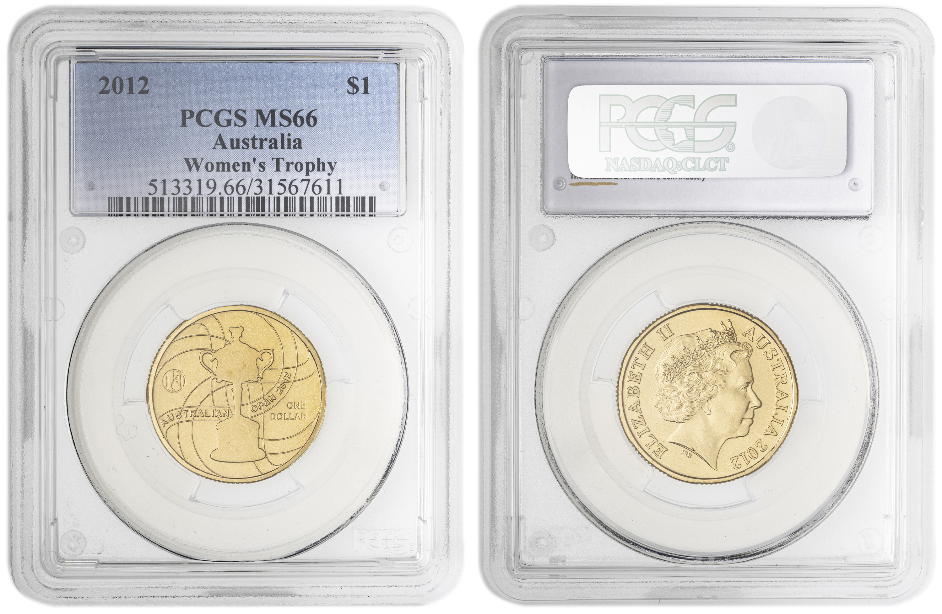 Women's Trophy , One Dollar, 2012, PCGS MS66