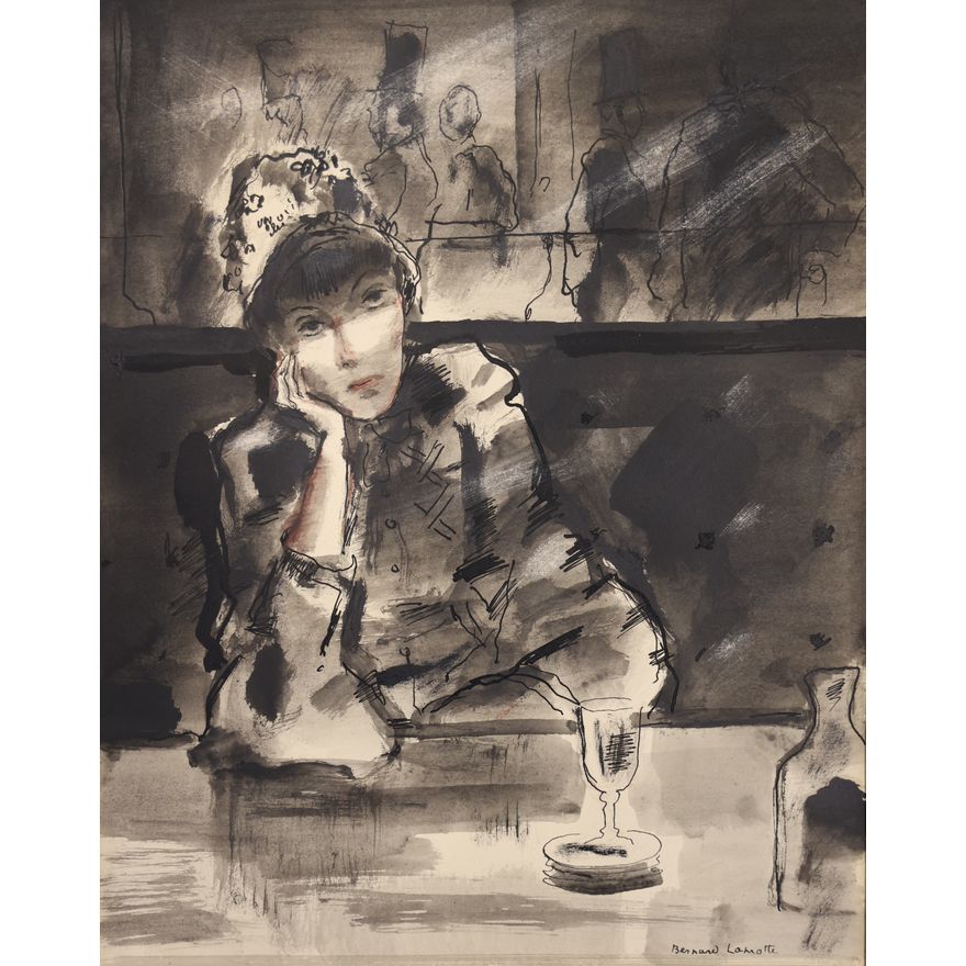 Bernard Lamotte ''Absinthe'' Watercolor