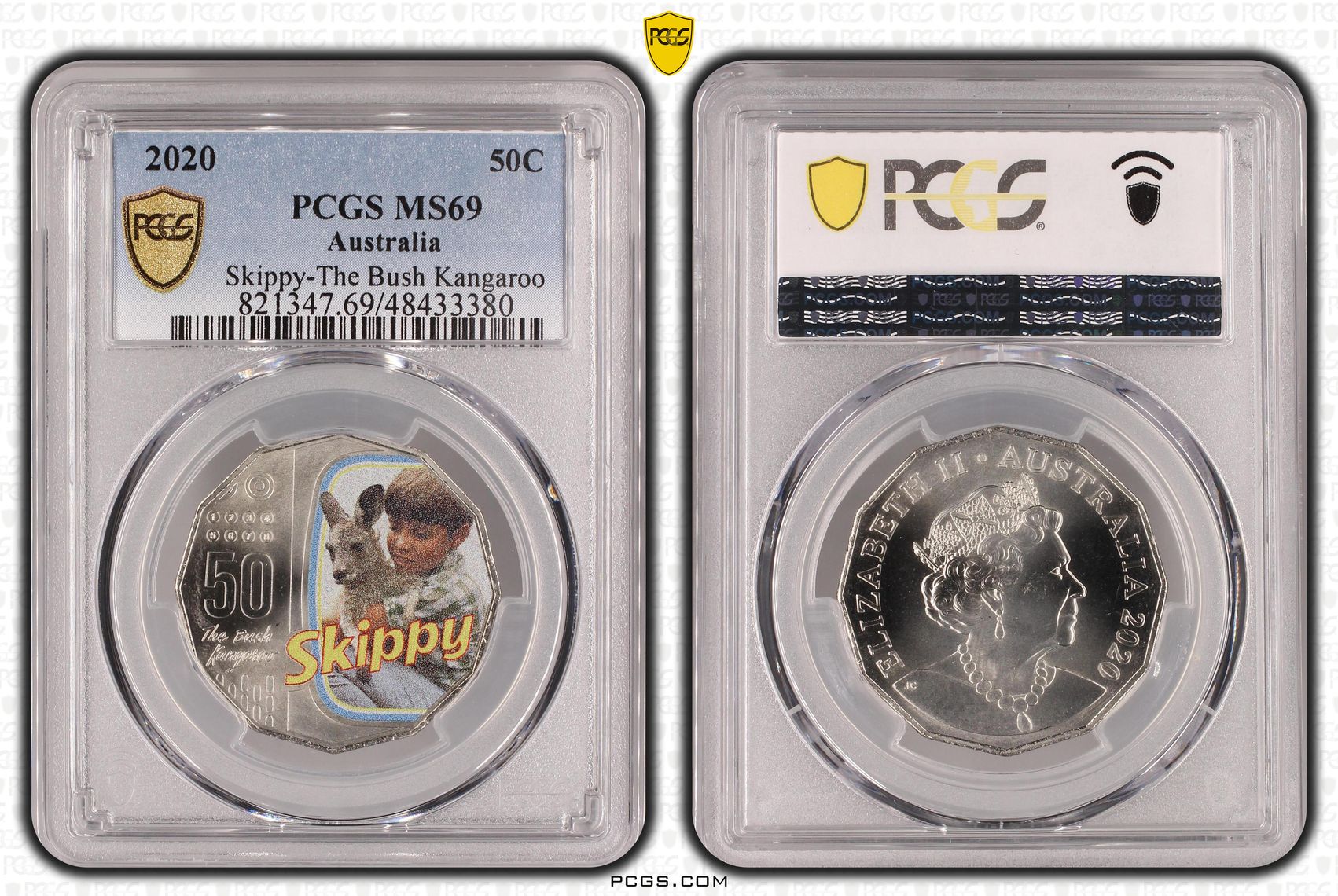 Elizabeth II, Skippy-The Bush Kangaroo, Fifty Cent, 2020, PCGS MS69