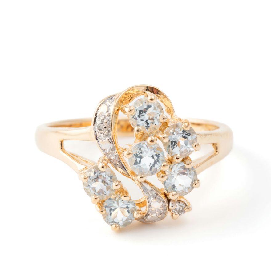 Topaz & Diamond Ring 9ct Gold