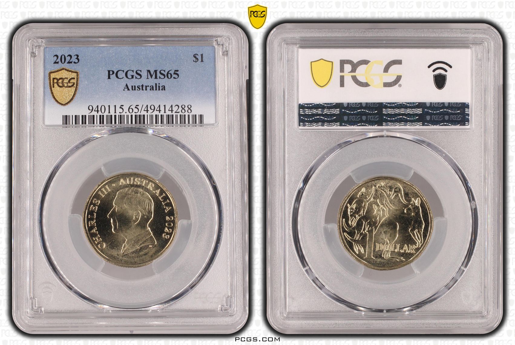 350 · Elizabeth II, One Dollar, 2023, PCGS MS65