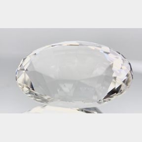 INVESTMENT QUALITY 50.23CT OVAL SHAPED NATURAL EYE CLEAN QUARTZ.NEAR COLORLESS .EGL CERTIFIED - 50692/318