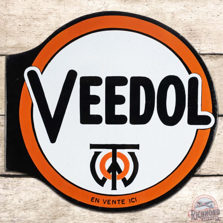 Veedol Motor Oil DS Porcelain Flange Sign