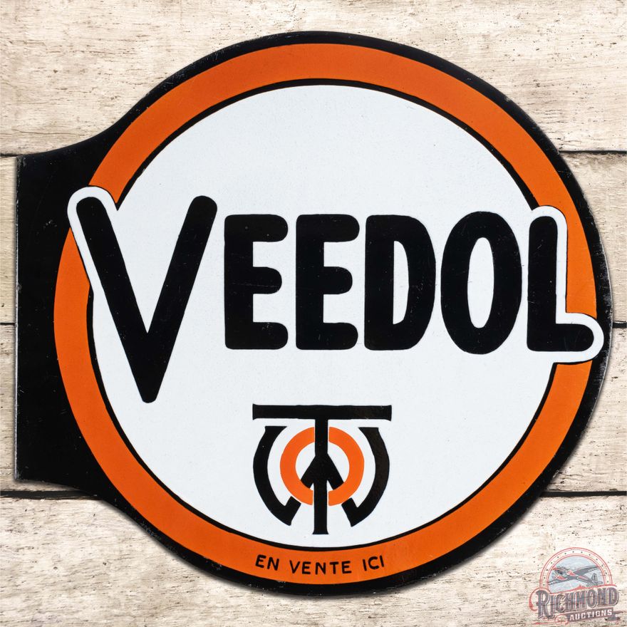 Veedol Motor Oil DS Porcelain Flange Sign