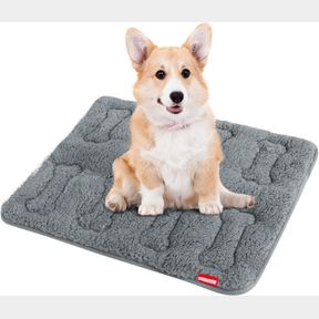 DOG BED CRATE MAT (24" X 18"), CAT BED SOFT CRATE SLEEPING MAT WITH ANTI-SLIP BOTTOM, SOFT PLUSH DOG BED PAD MACHINE WASHABLE CRAT