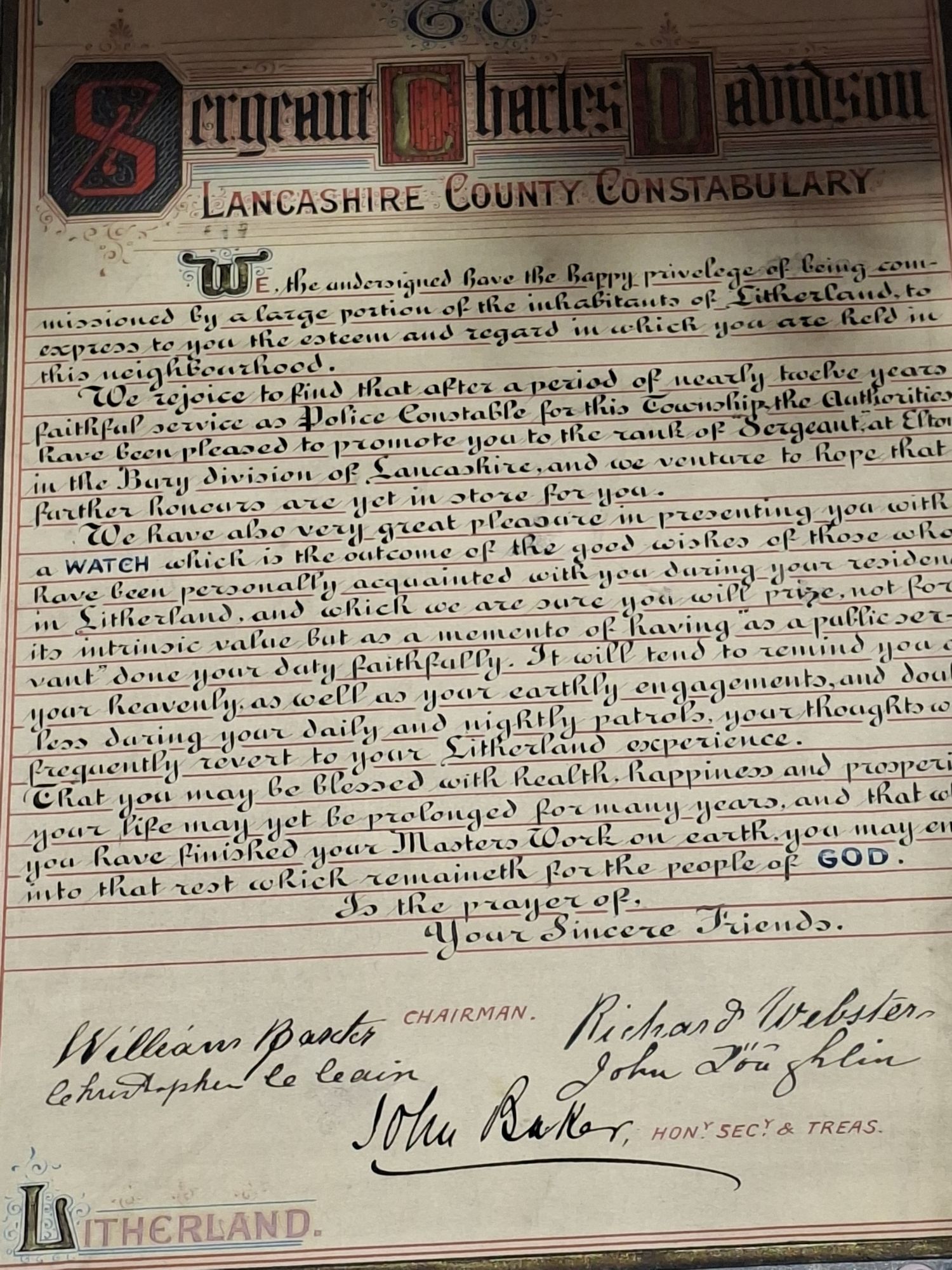 Constable Appreciation Certificate