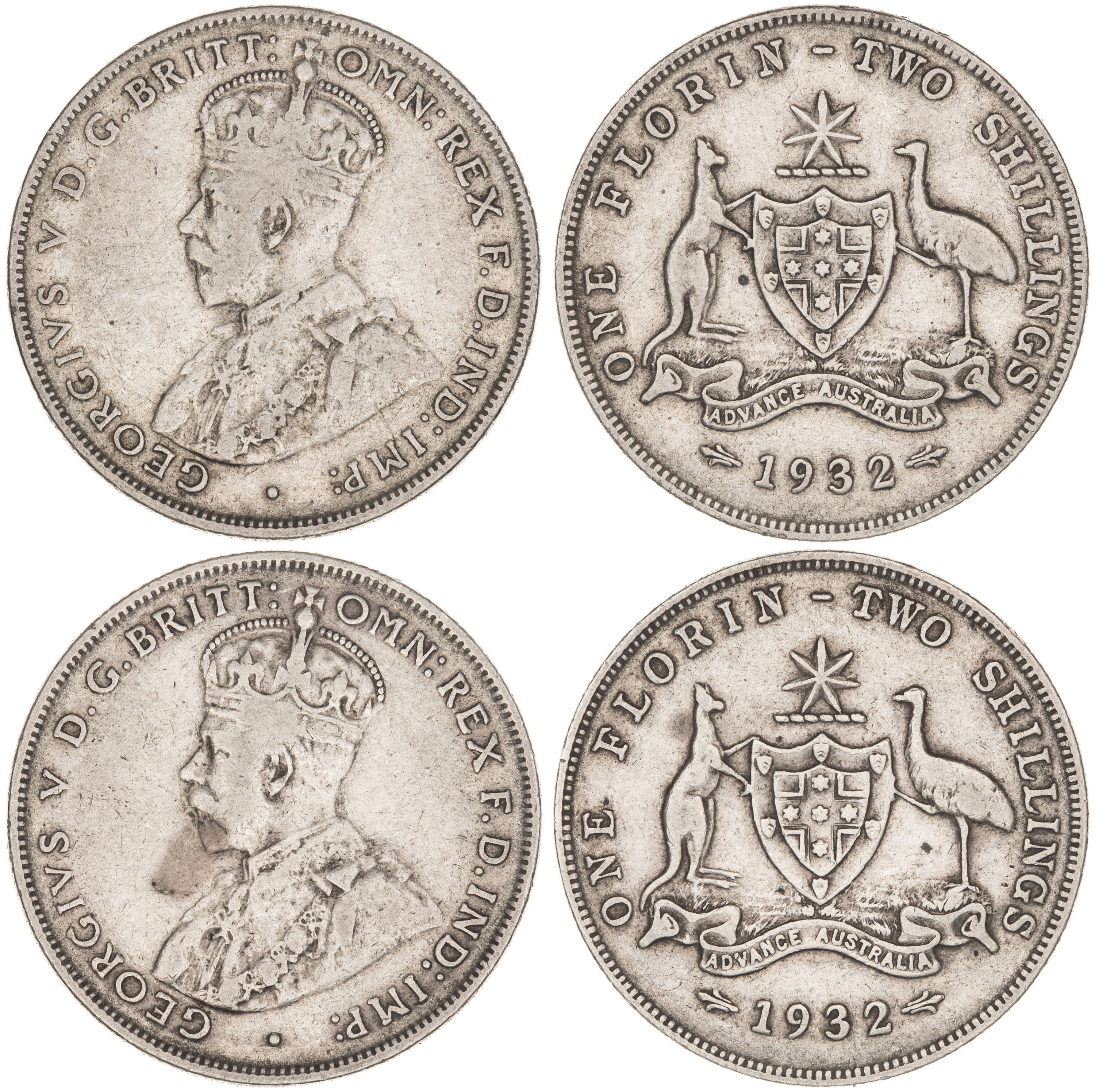 George V, Florin, 1932, VG - aF