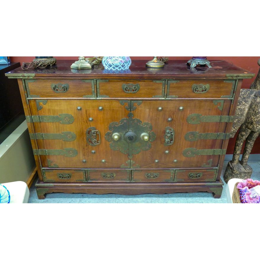 Ornate Korean Altar Chest Cabinet 42''x63''x20''