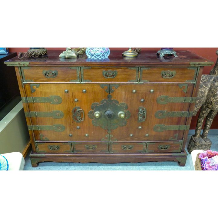 Ornate Korean Altar Chest Cabinet 42''x63''x20''