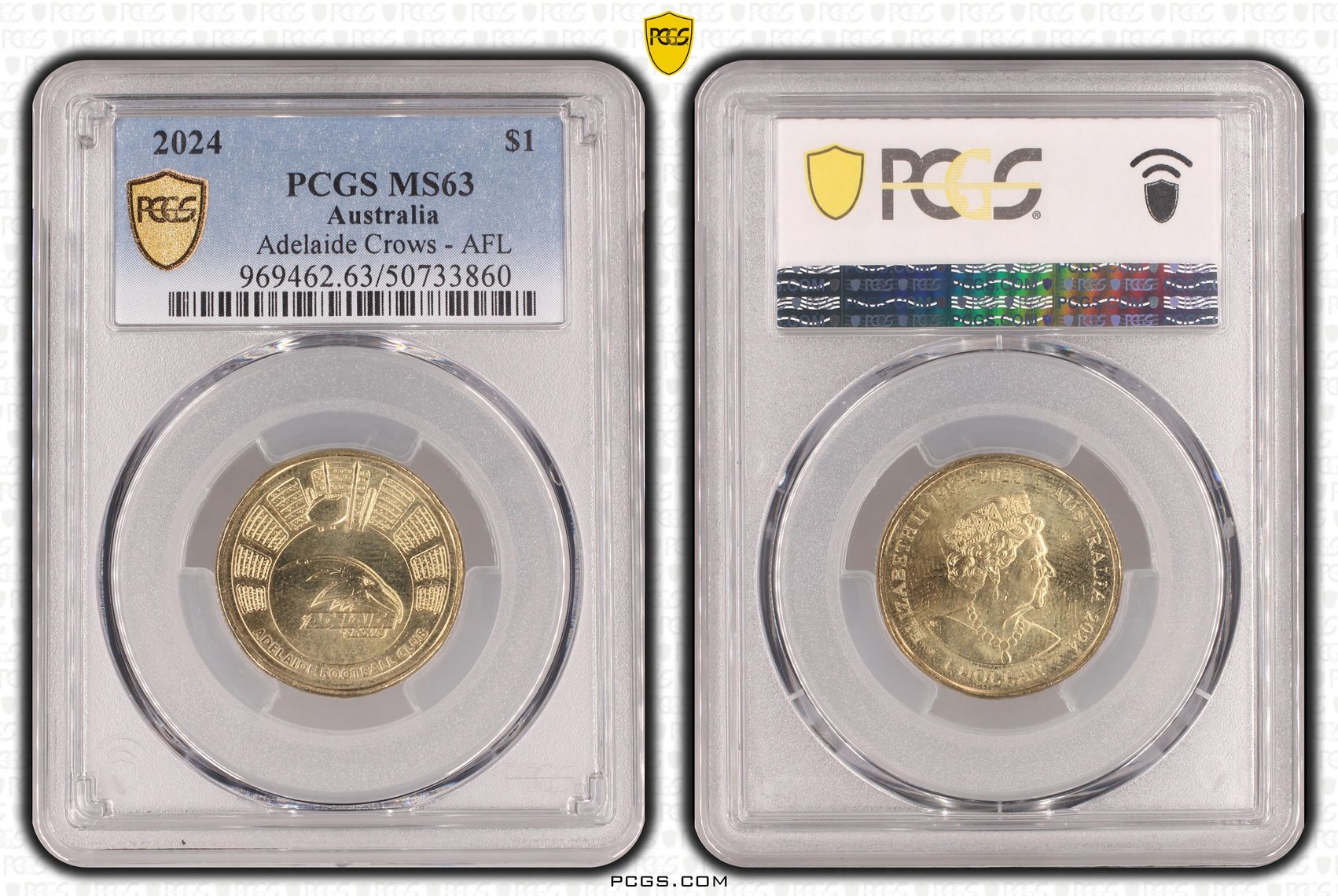 Adelaide Crows - AFL , One Dollar, 2024, PCGS MS63