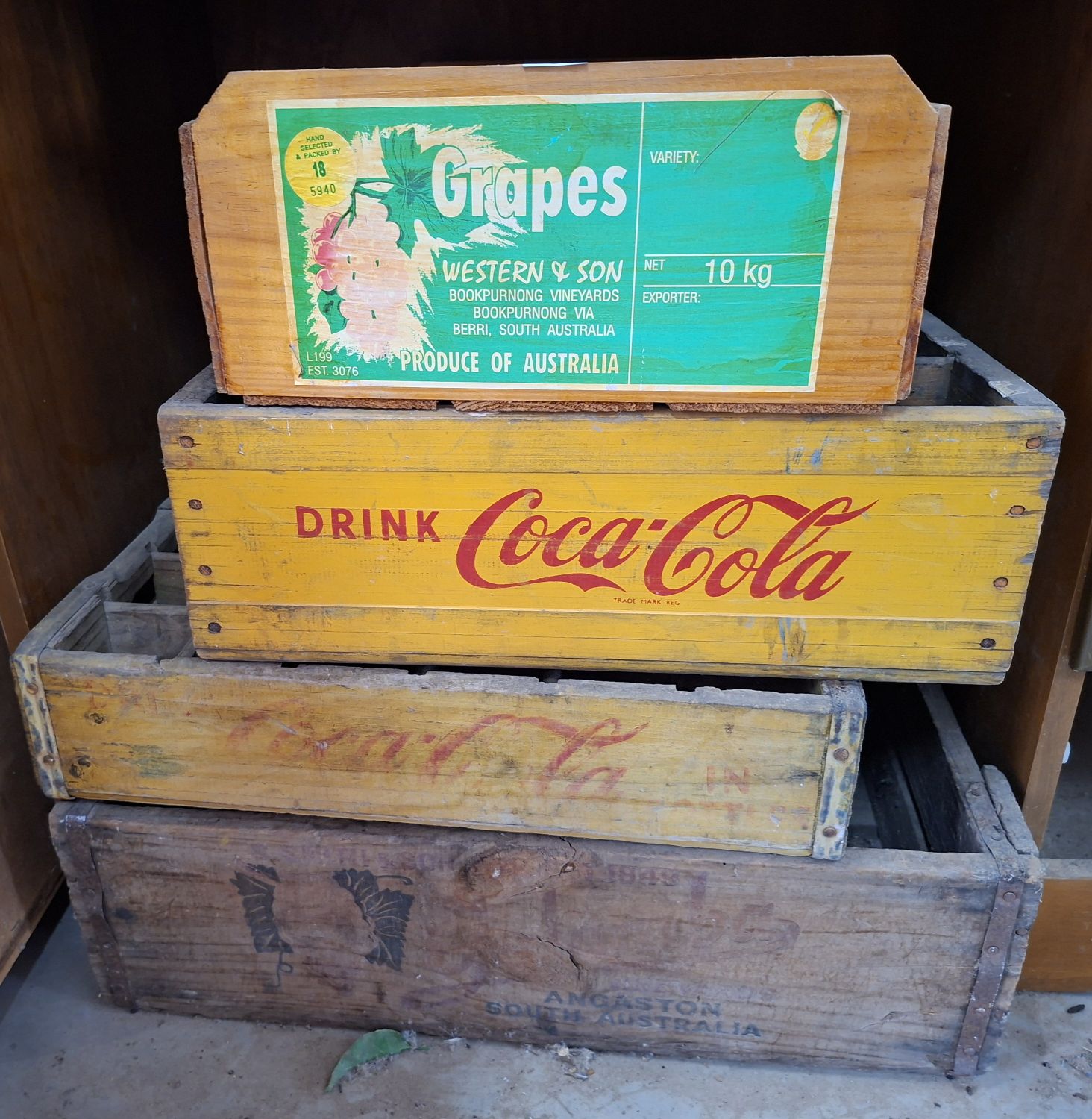 25 · VINTAGE ADVERTING CRATES