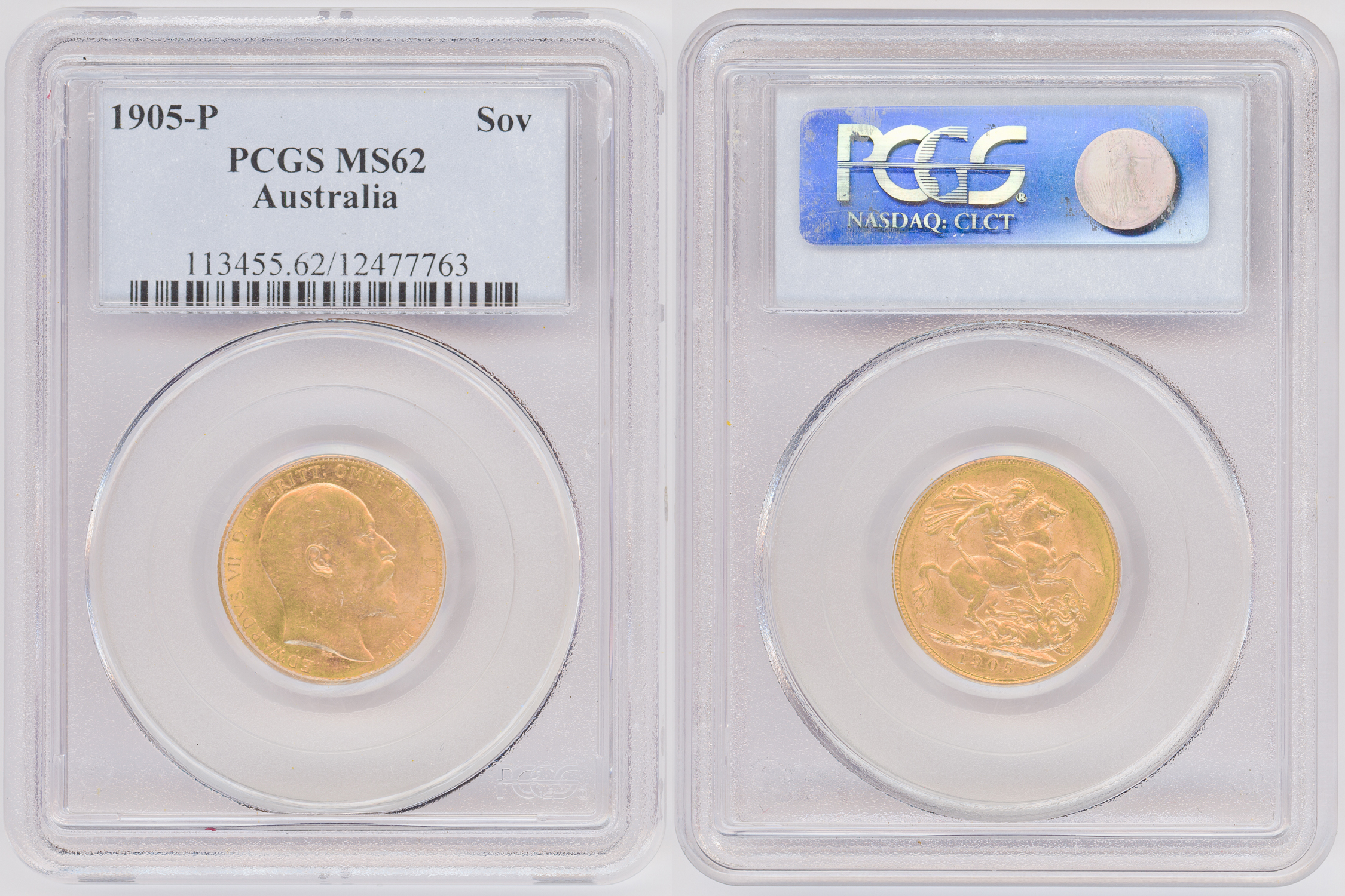 Edward VII, St George Reverse, Sovereign, 1905-P, PCGS MS62