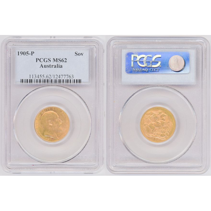 Edward VII, St George Reverse, Sovereign, 1905-P, PCGS MS62