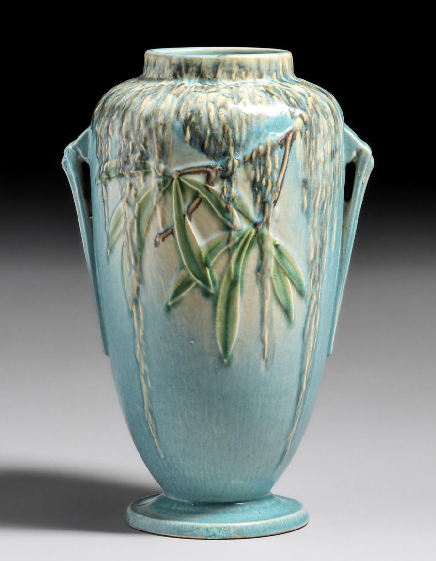 Roseville Pottery #785 Moss Two-Handled Vase c1930s | California