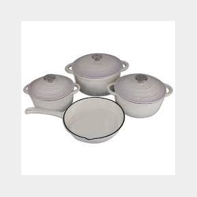 Authentic 7 Piece Cast Iron Dutch Oven Cookware Pot Set - Grey - | Bar 9902131481103 - 51745/4137 SN B1 (S3)