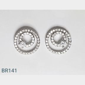 STERLING SILVER DOUBLE CIRCLE STUDS - 51543/291
