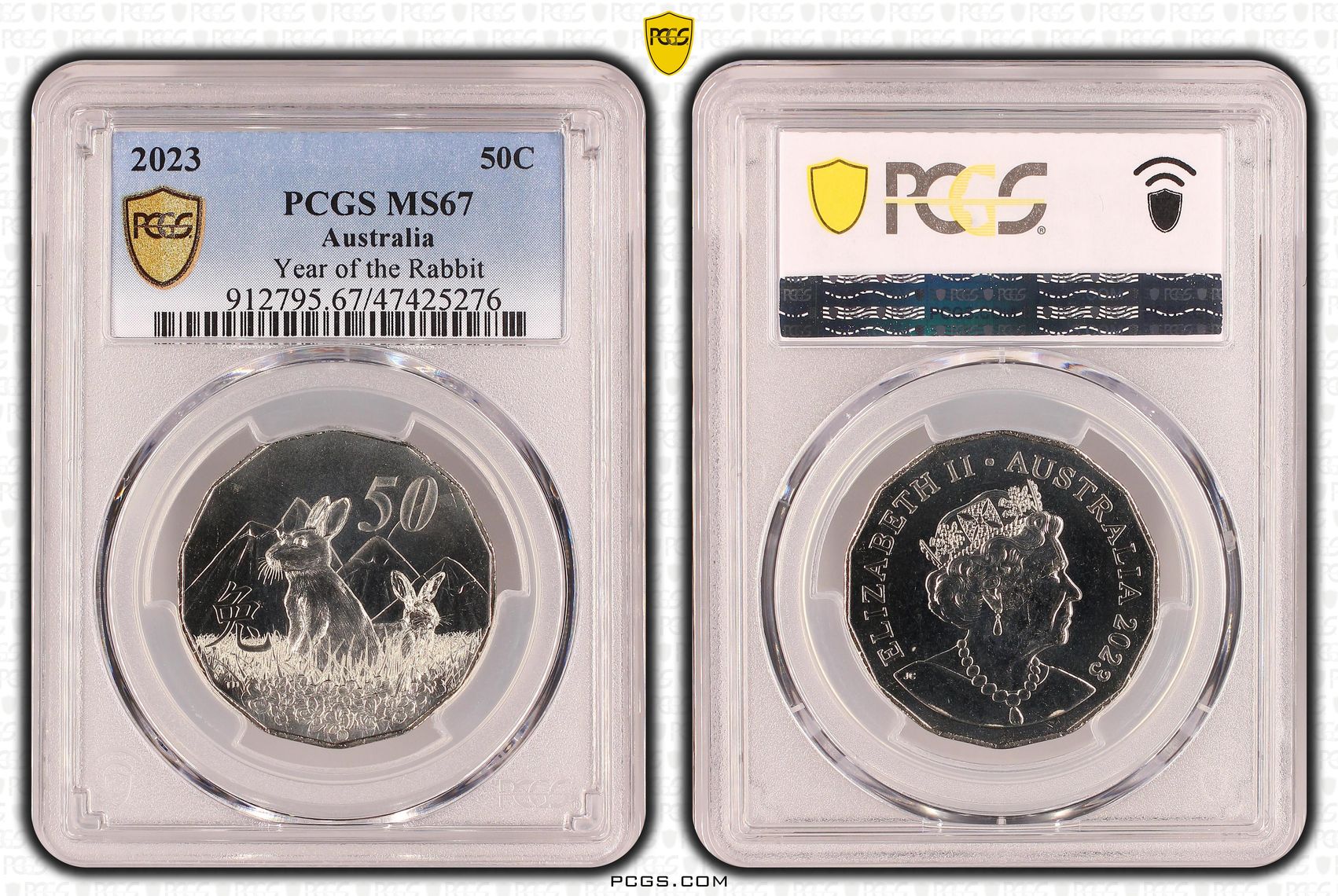Year of the Rabbit, Fifty Cent, 2023, PCGS MS 67
