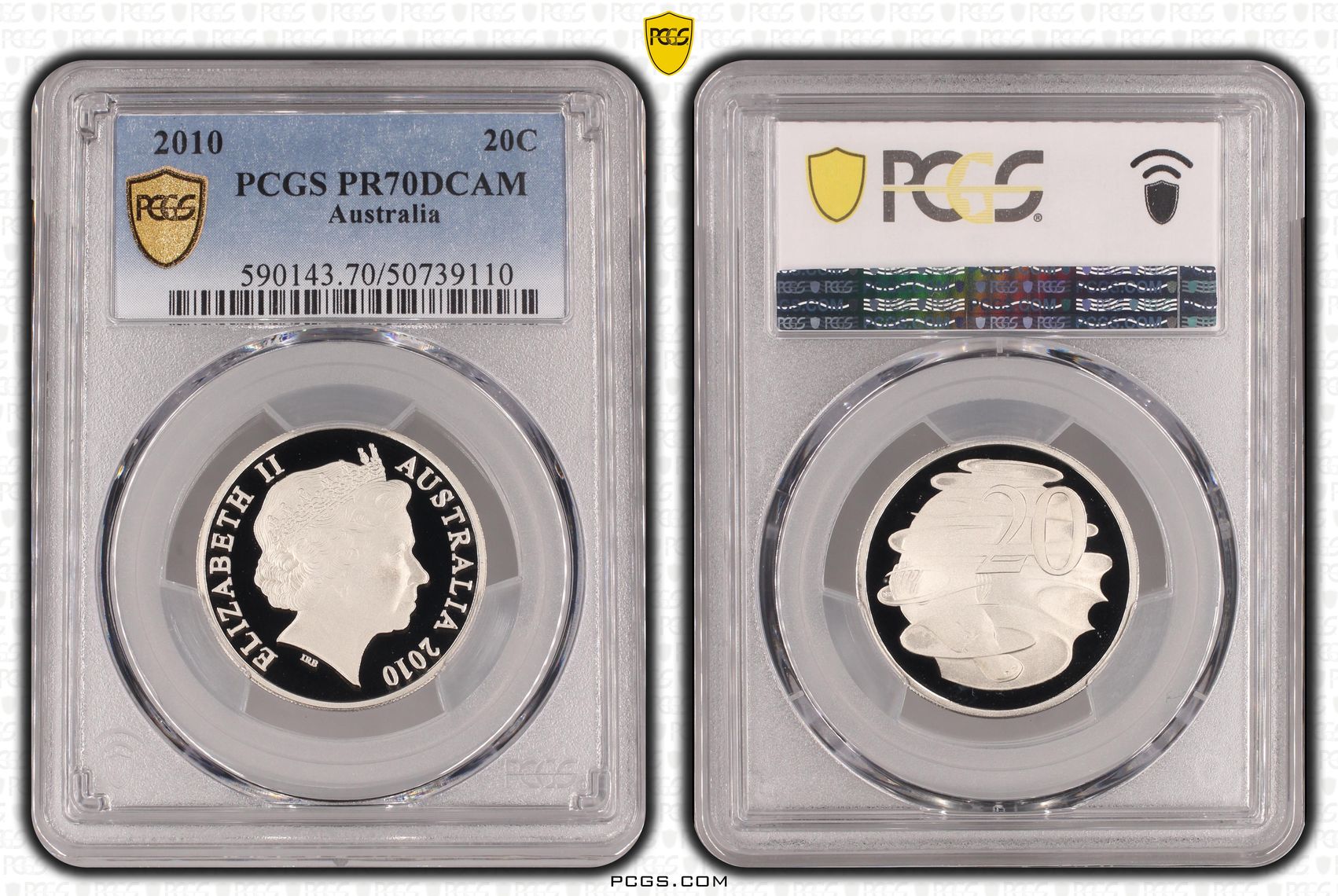 Twenty Cent, 2010, PCGS PR70DCAM