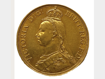 1887 Queen Victoria Jubilee Head Gold £2 Coin.