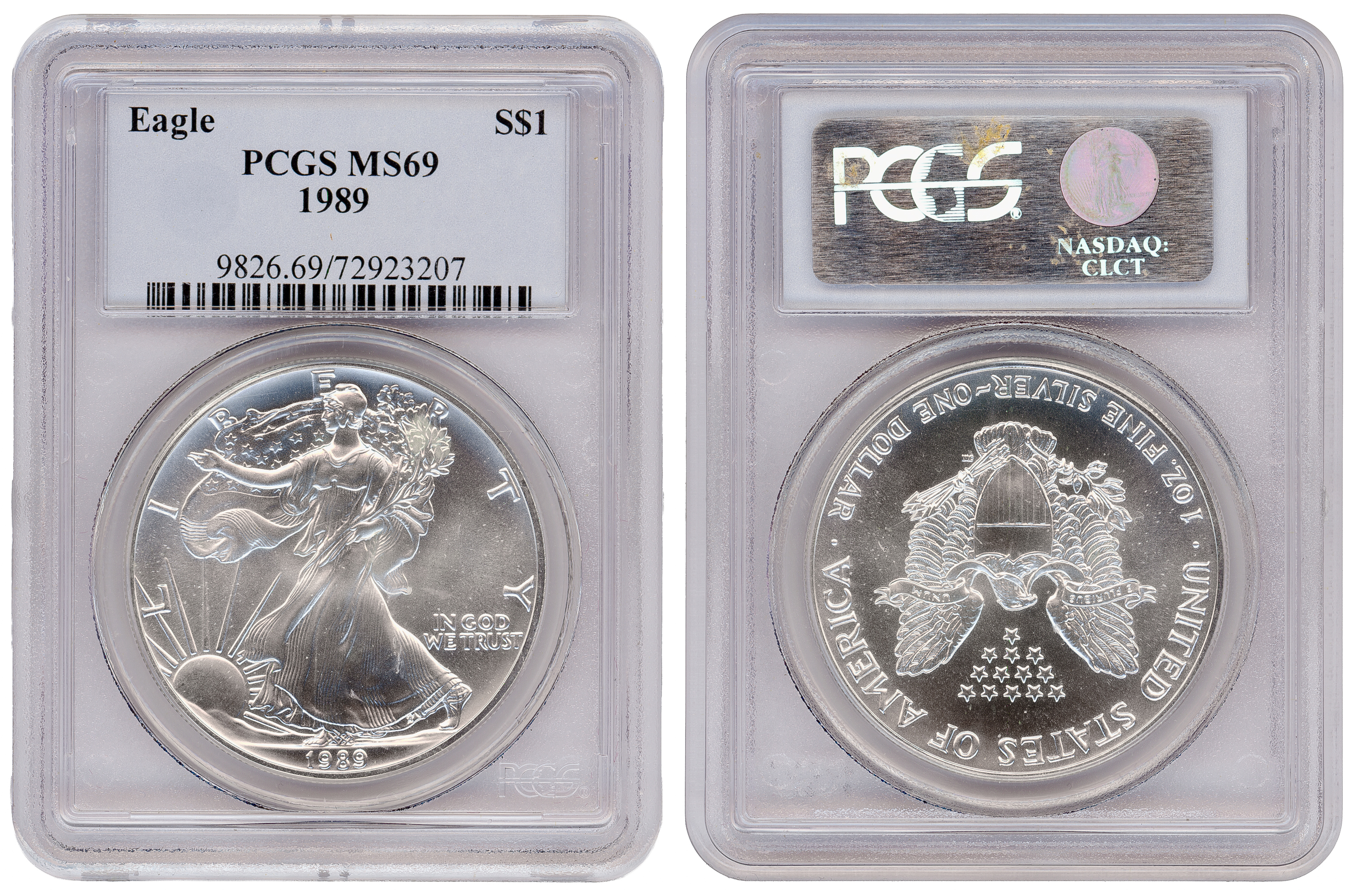 The United States of America, Silver Eagle, One Dollar, 1989, MS69