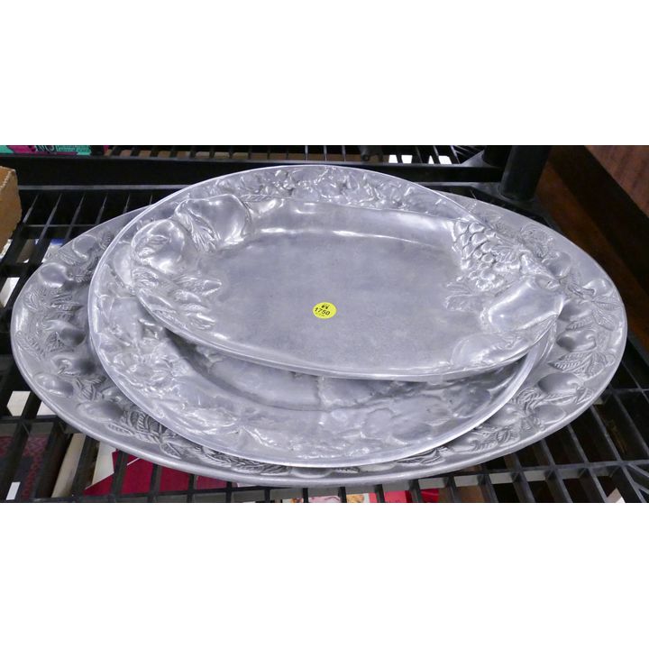 3pc Aluminum Fruit Platters- Largest 20''