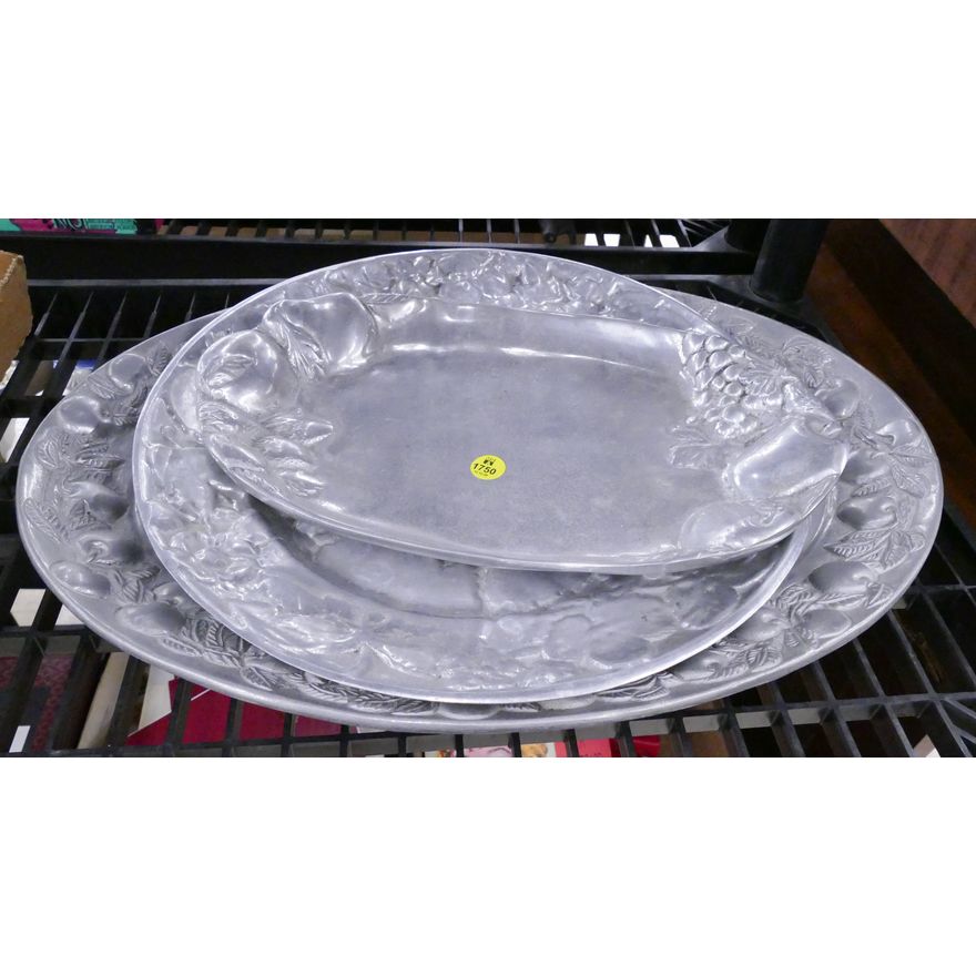 3pc Aluminum Fruit Platters- Largest 20''
