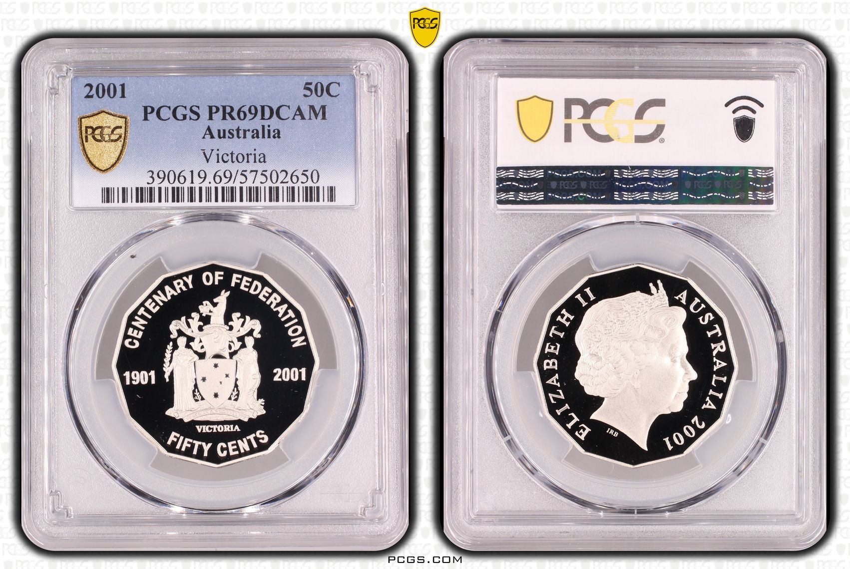 Victoria, Fifty Cent, 2001, PCGS PR69DCAM