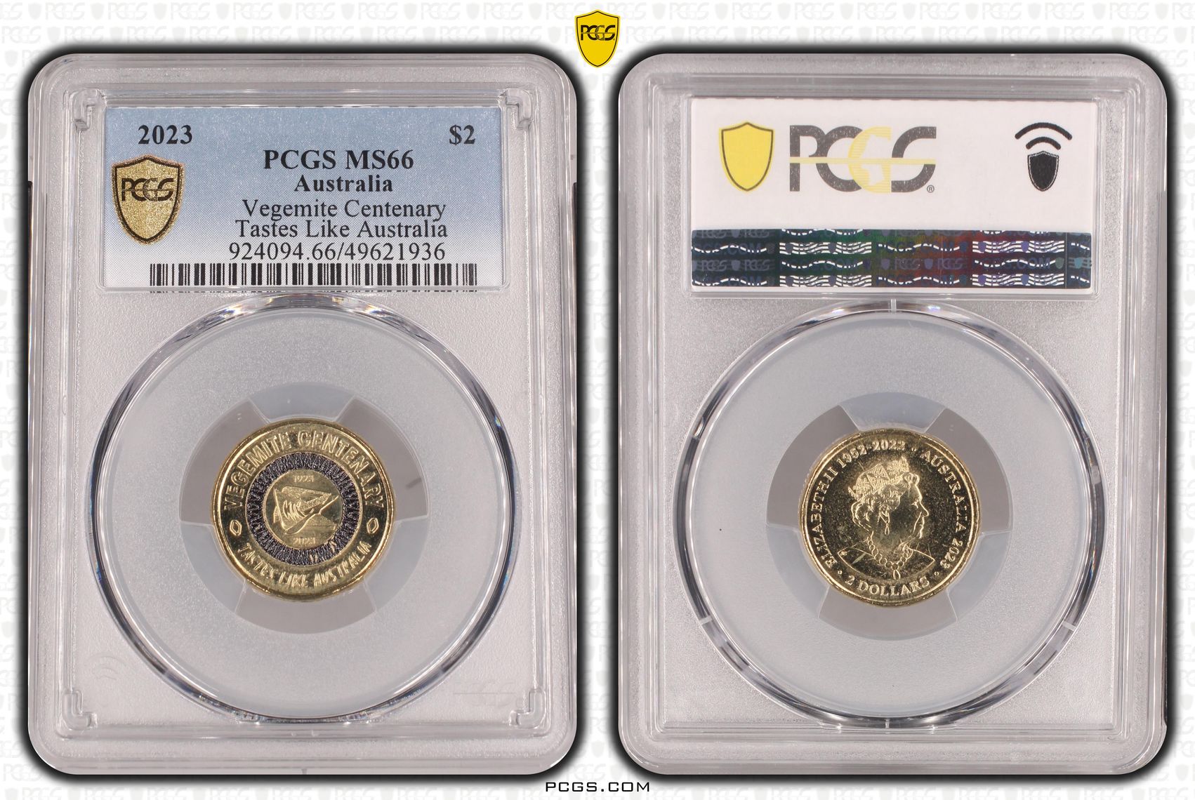 Vegemite Centenary Colorized Tastes Like Australia, Two Dollar, 2023, PCGS MS66