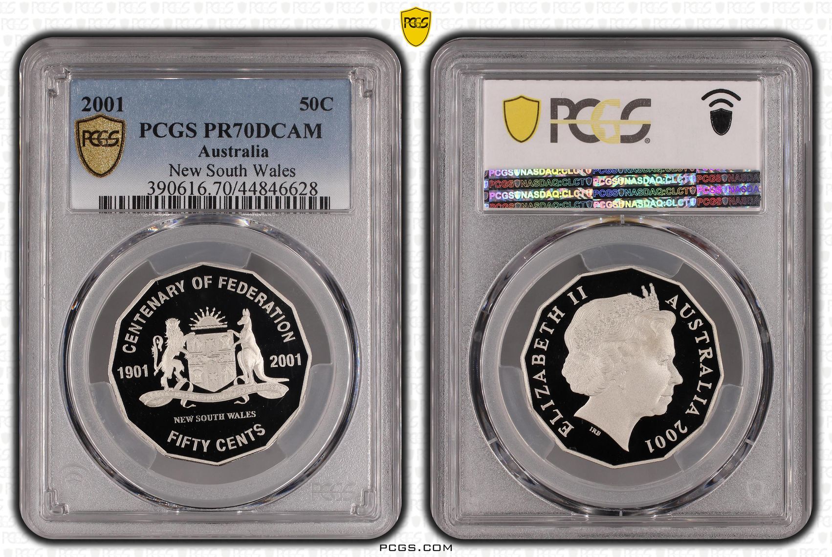 2001 Australian Fifty Cent, 50c Proof New South Wales PCGS - PR70DCAM POP 60/0 -628