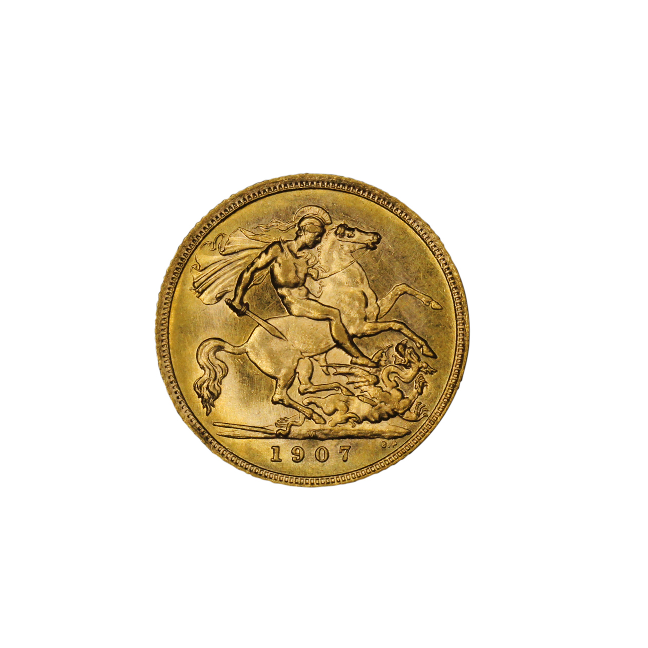 1232. · Edward VII, Half Sovereign, 1907-M, UNC