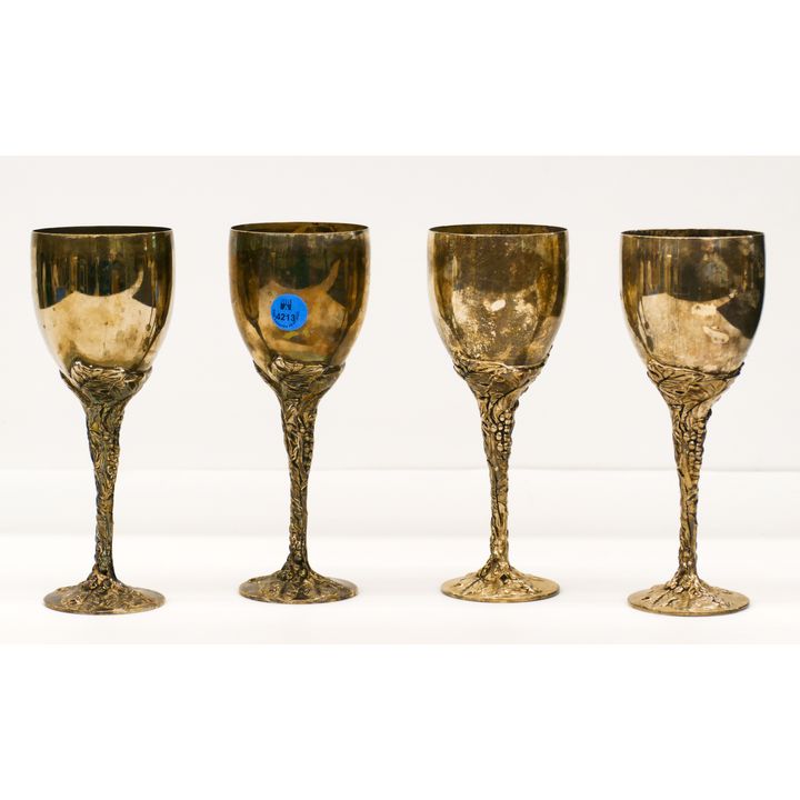 4pc Godinger Silverplated Grapevine Stem Goblet 7.5''