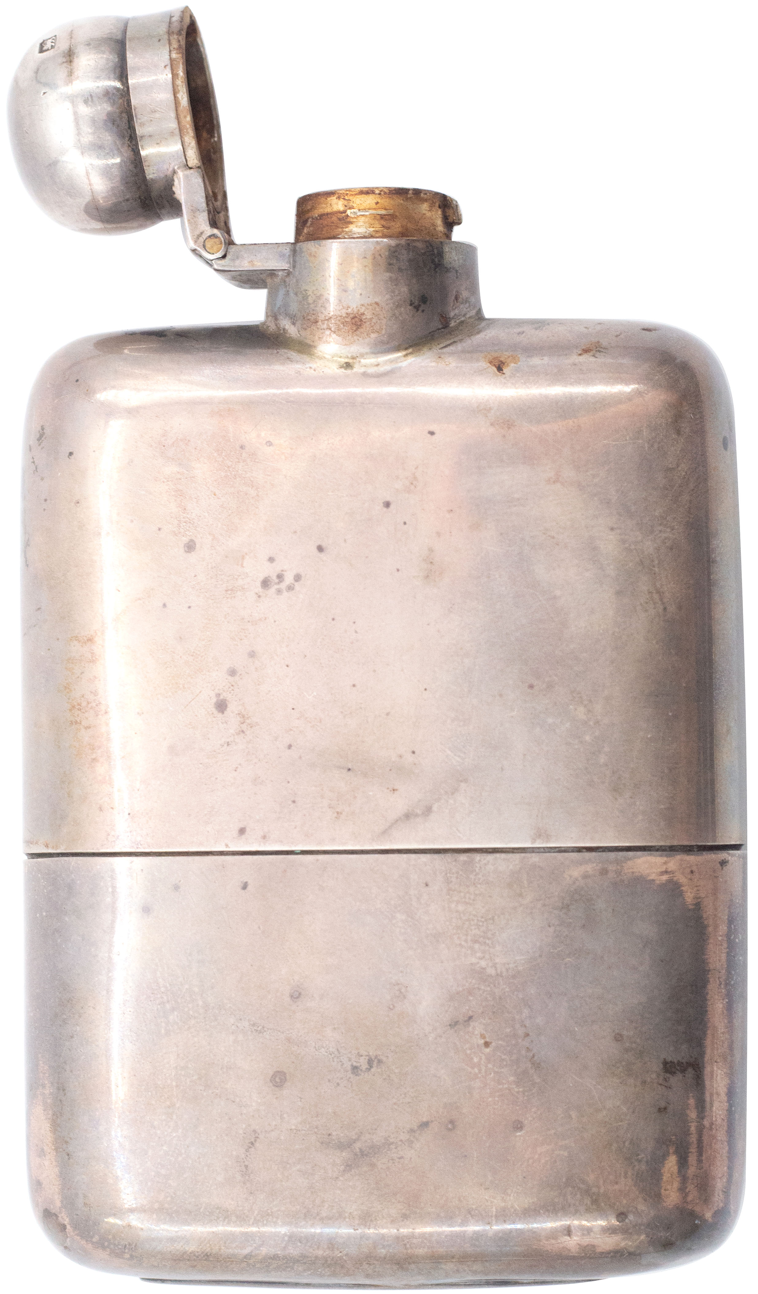 197 · Great Britain, Edwardian Silver Hip Flask, 1904, VGC