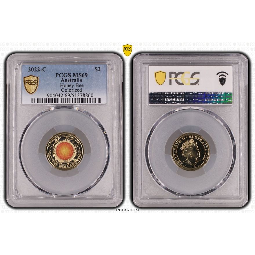 Honey Bee Colorized, Two Dollar, 2022-C, PCGS MS69