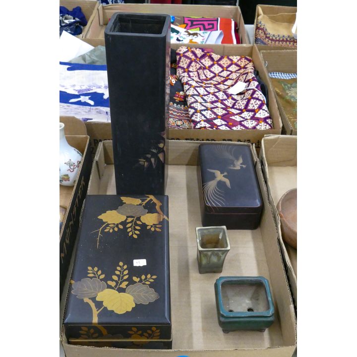 Box Old Japanese Lacquerware Boxes etc.