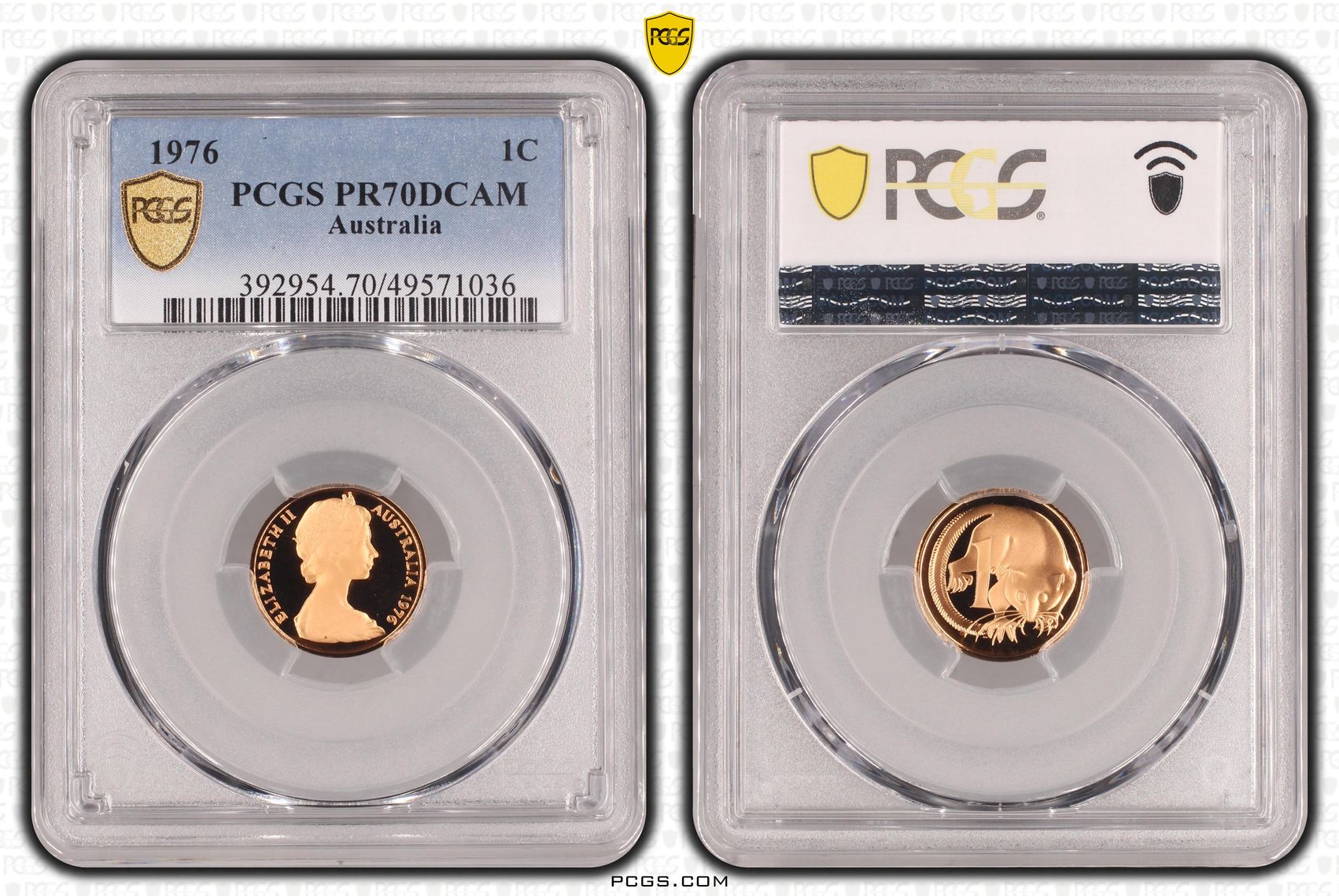Elizabeth II, One Cent, 1976, PCGS PR70DCAM