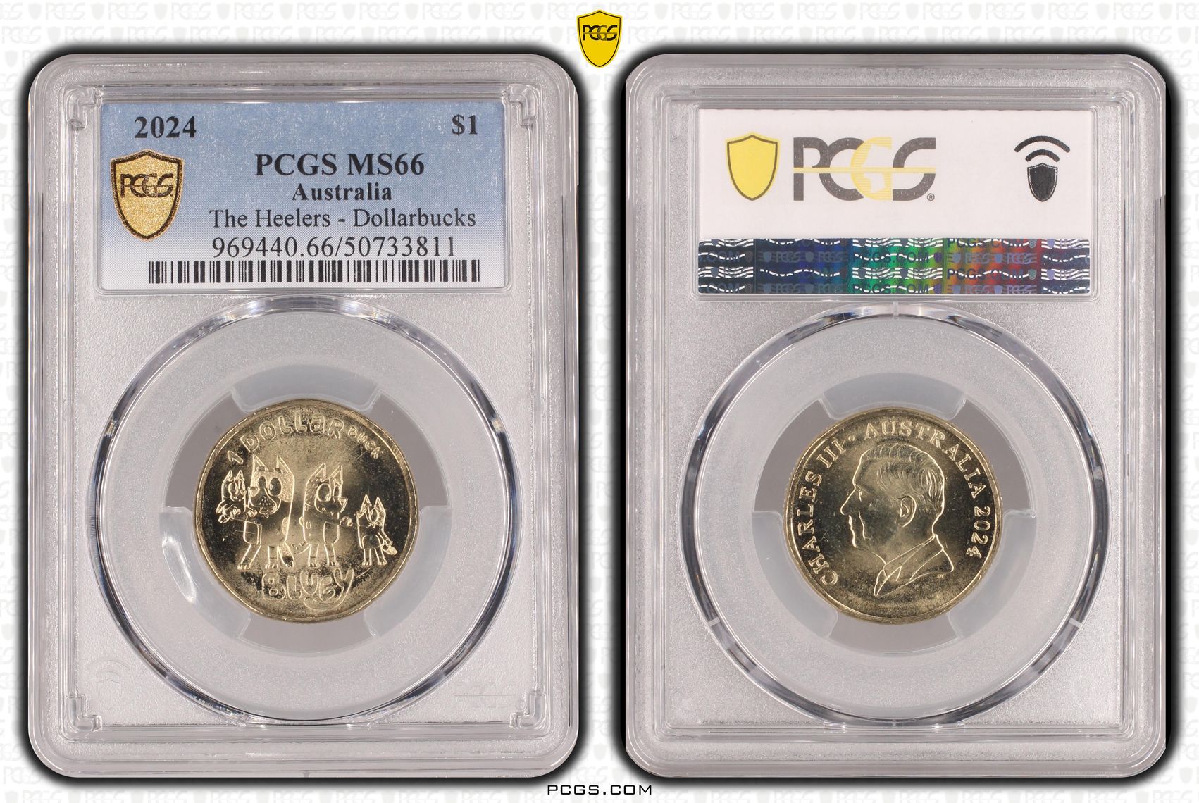 The Heelers - Dollarbucks POP 1/0, One Dollar, 2024, PCGS MS66