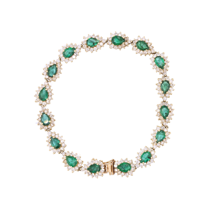 Pulsera con esmeraldas y diamantes