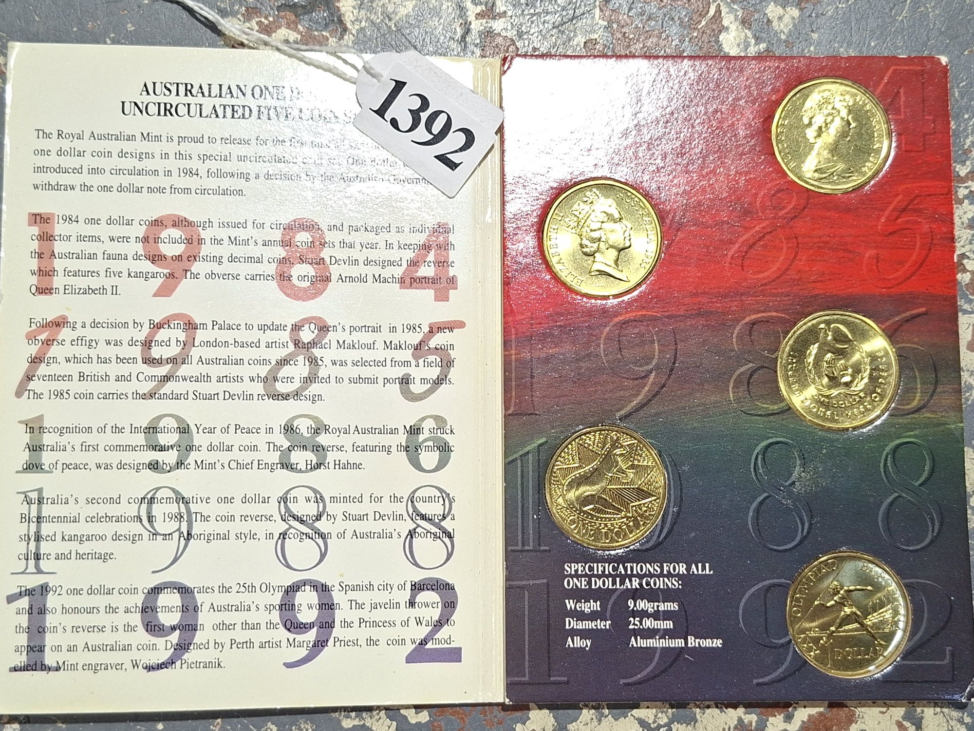 AUSTRALIAN ONE DOLLAR COIN SET