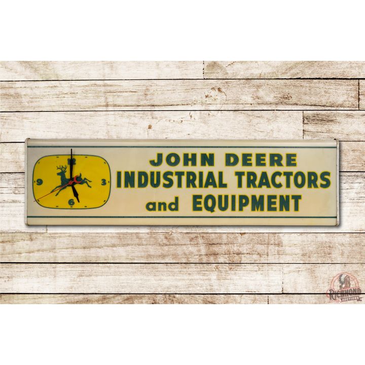 Rare John Deere Industrial Tractors & Equipment Lighted Clock Sign