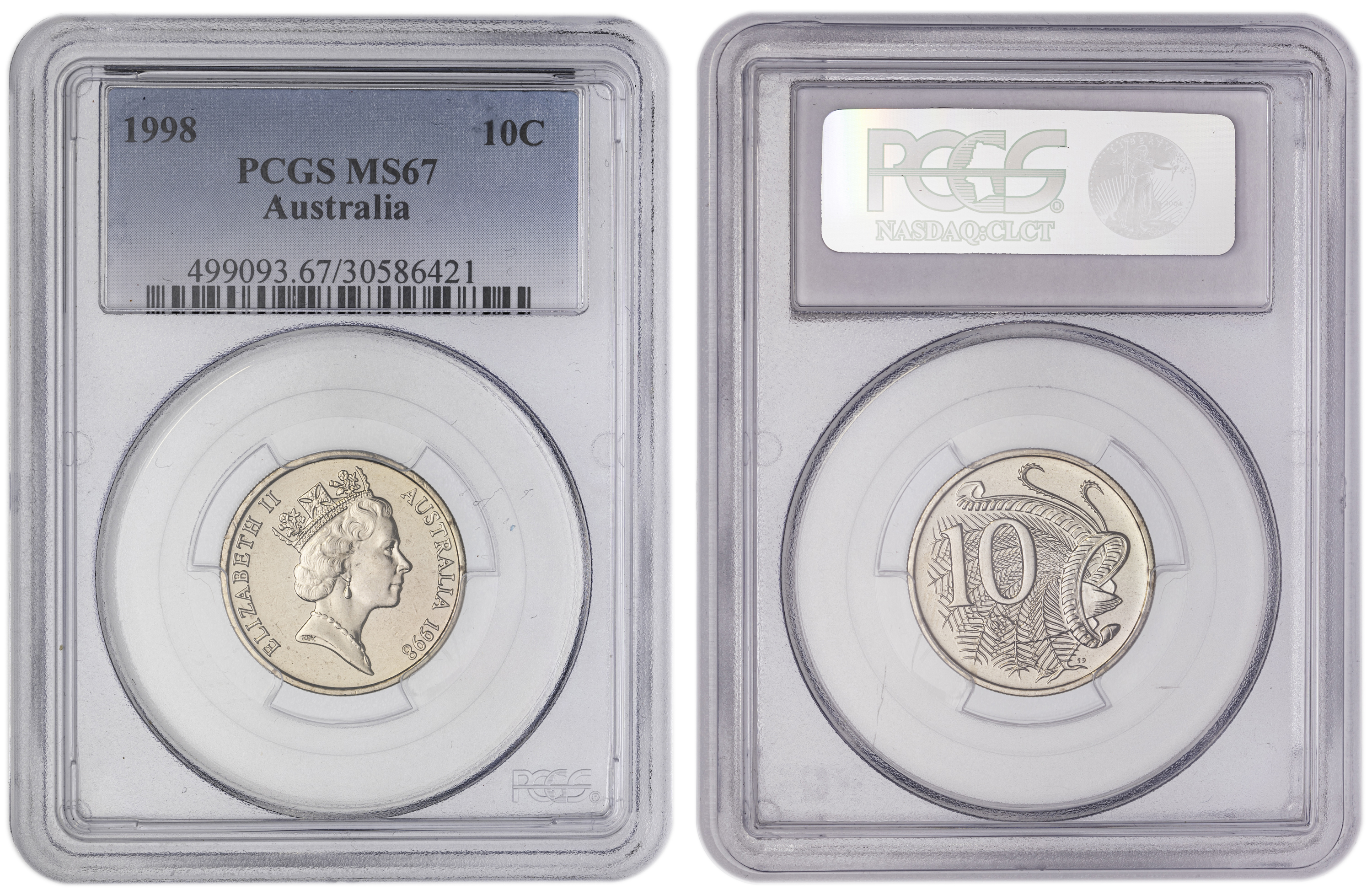 , Ten Cent, 1998, PCGS MS67