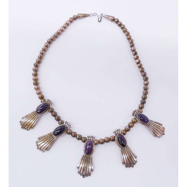 Teme Sterling and Charoite Necklace